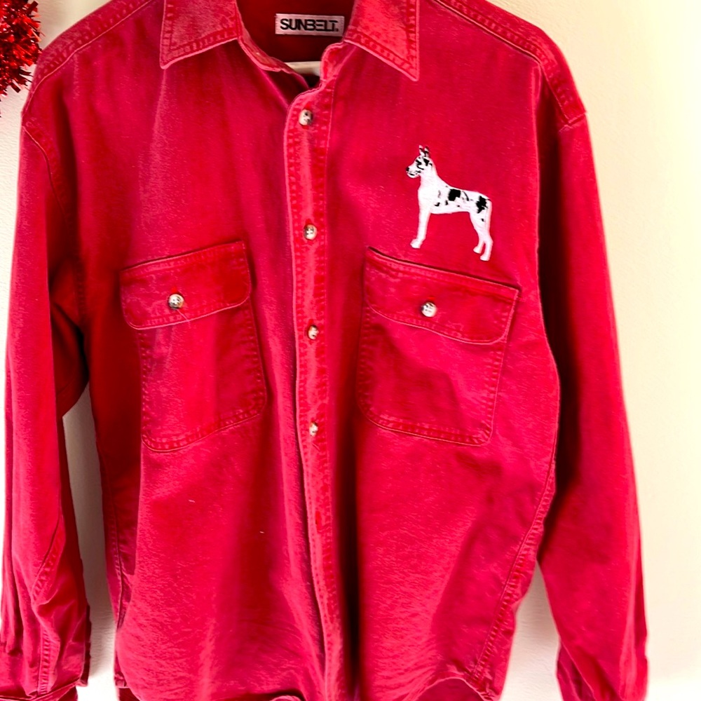 Sunbelt Great Dane Button Down Shirt Red S